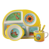 Lionessliz™️ Bamboo Fiber Children Tableware 5pcs/set yellow - lionessliz