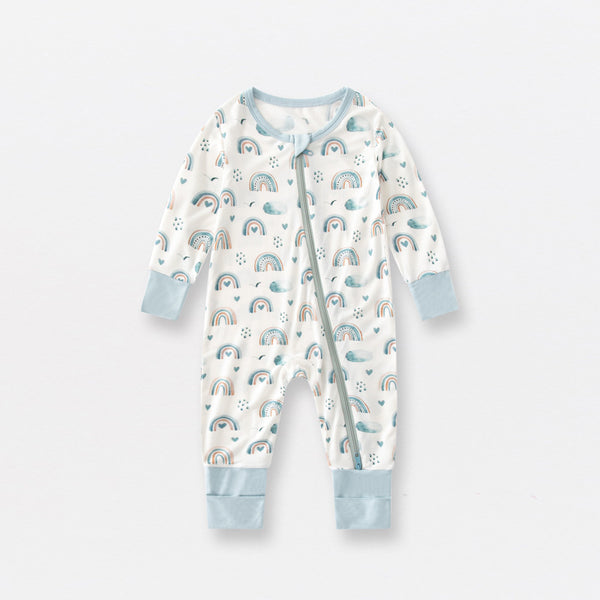 Lionessliz™️ bamboo fiber baby onesie Blue rainbow - lionessliz