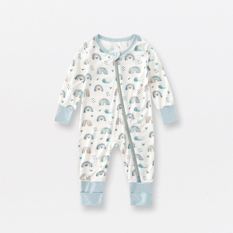 Lionessliz™️ bamboo fiber baby onesie Blue rainbow - lionessliz